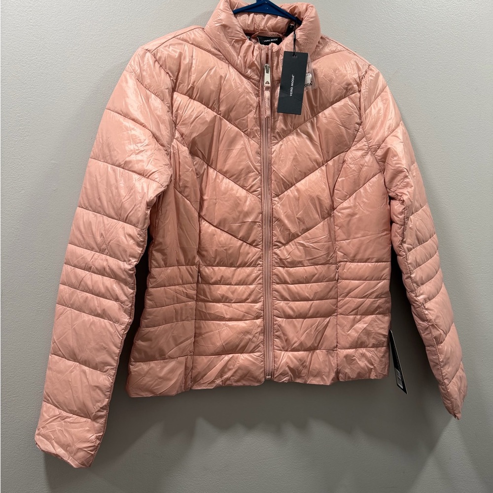 Vera mods Women's Pink Quilted Jacket packable down alternative s